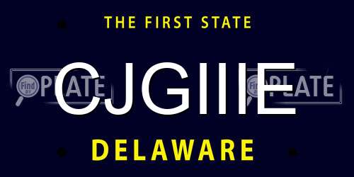 CJGIIIE Delaware License Plate