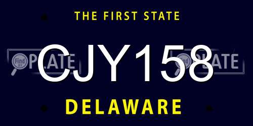 CJY158 Delaware License Plate