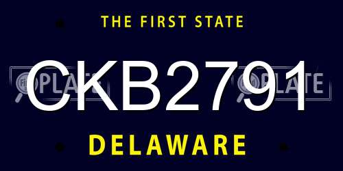 CKB2791 Delaware License Plate
