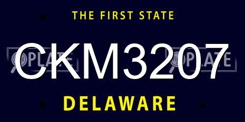 CKM3207 Delaware License Plate