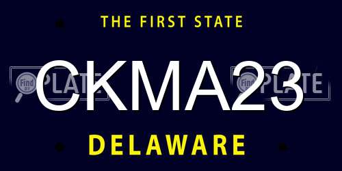 CKMA23 Delaware License Plate