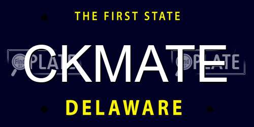 CKMATE Delaware License Plate