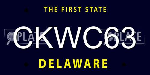 CKWC63 Delaware License Plate