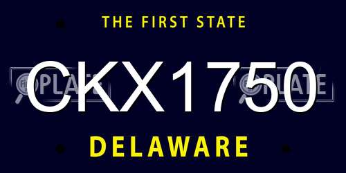 CKX1750 Delaware License Plate