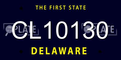 CL10130 Delaware License Plate