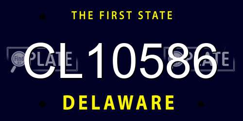 CL10586 Delaware License Plate
