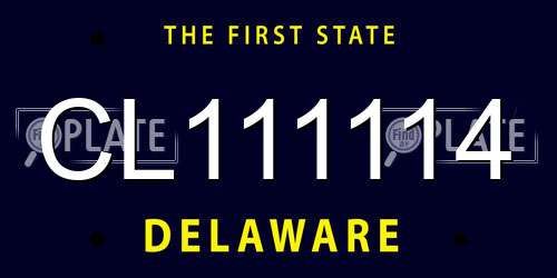 CL111114 Delaware License Plate