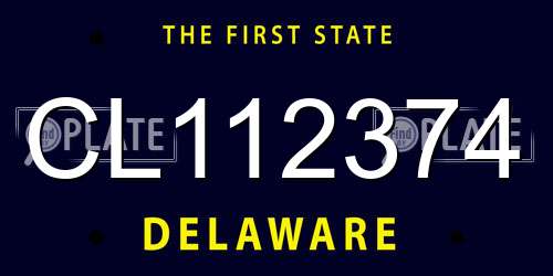 CL112374 Delaware License Plate
