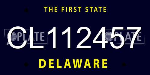 CL112457 Delaware License Plate