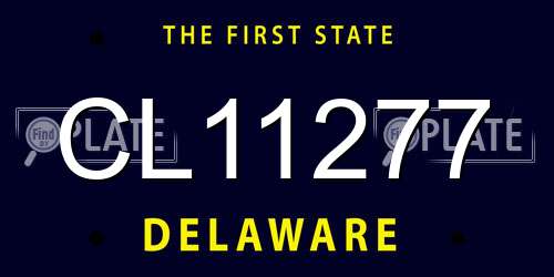 CL11277 Delaware License Plate