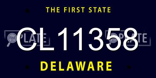 CL11358 Delaware License Plate
