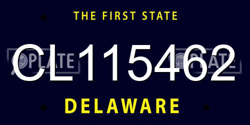 CL115462 Delaware License Plate