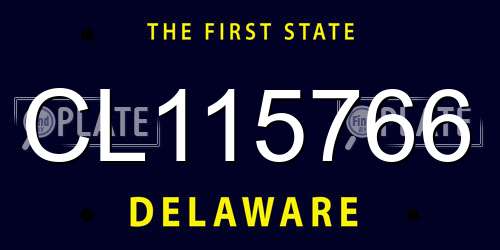 CL115766 Delaware License Plate