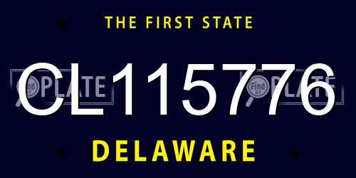 CL115776 Delaware License Plate