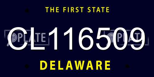 CL116509 Delaware License Plate