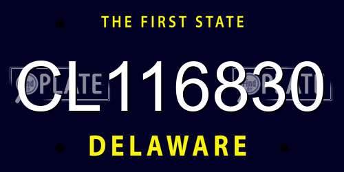 CL116830 Delaware License Plate