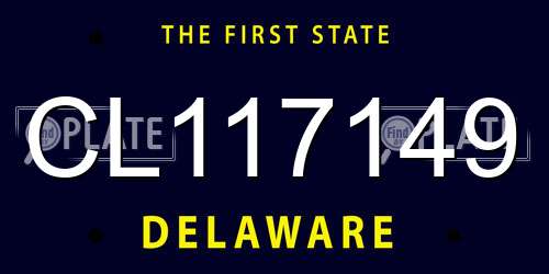 CL117149 Delaware License Plate
