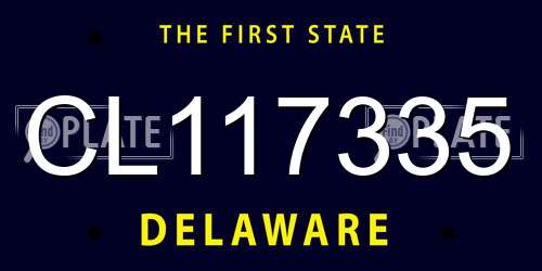 CL117335 Delaware License Plate