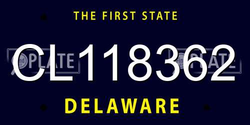 CL118362 Delaware License Plate