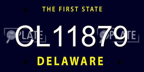 CL11879 Delaware License Plate