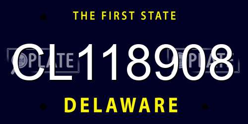 CL118908 Delaware License Plate