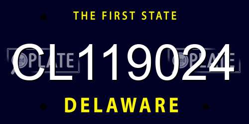 CL119024 Delaware License Plate