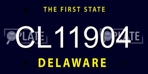CL11904 Delaware License Plate