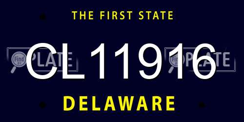 CL11916 Delaware License Plate
