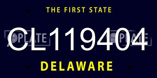 CL119404 Delaware License Plate