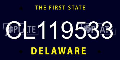 CL119533 Delaware License Plate