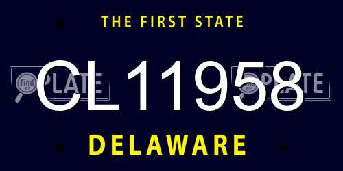 CL11958 Delaware License Plate