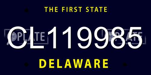 CL119985 Delaware License Plate