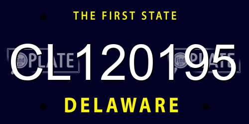CL120195 Delaware License Plate