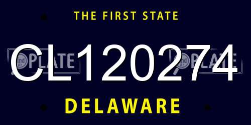 CL120274 Delaware License Plate