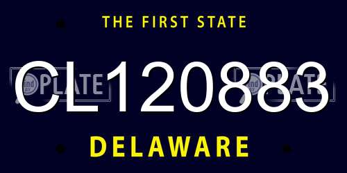 CL120883 Delaware License Plate