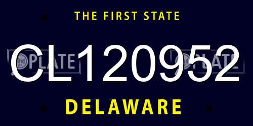 CL120952 Delaware License Plate