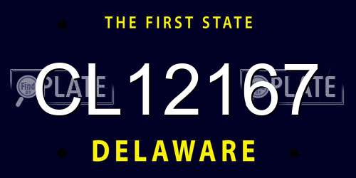 CL12167 Delaware License Plate