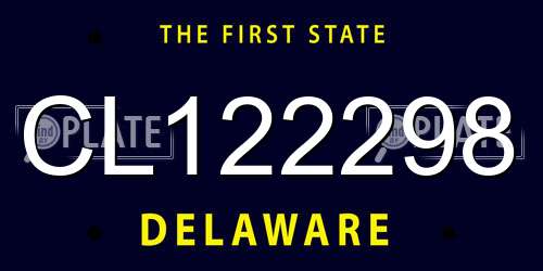 CL122298 Delaware License Plate