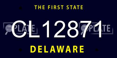 CL12871 Delaware License Plate