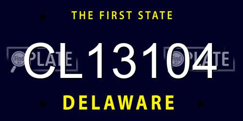 CL13104 Delaware License Plate