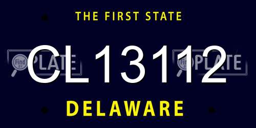 CL13112 Delaware License Plate