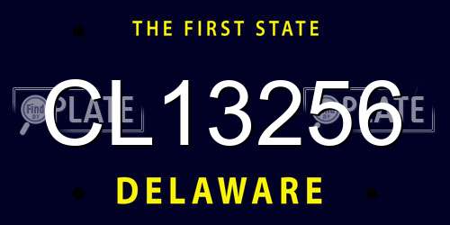 CL13256 Delaware License Plate