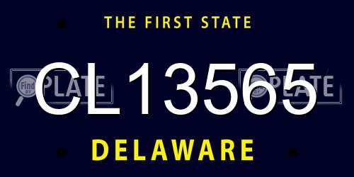 CL13565 Delaware License Plate