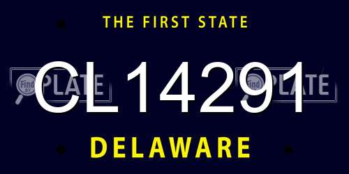 CL14291 Delaware License Plate