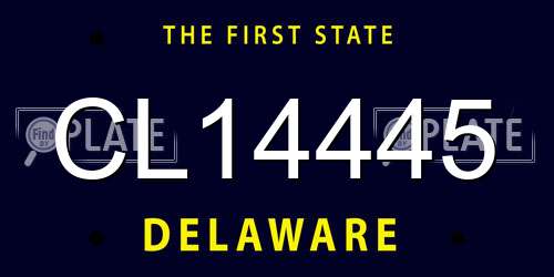 CL14445 Delaware License Plate