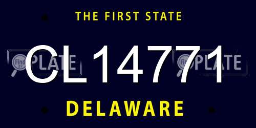 CL14771 Delaware License Plate