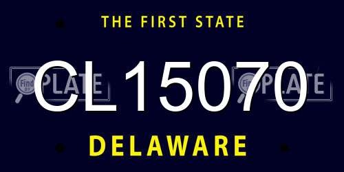 CL15070 Delaware License Plate