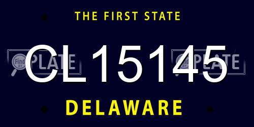CL15145 Delaware License Plate