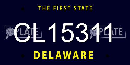 CL15311 Delaware License Plate