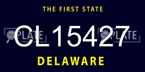 CL15427 Delaware License Plate